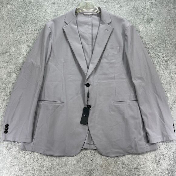 Sene Blazer Jacket Mens 46S Gray Single Breasted Notch Lapel Double-Vented